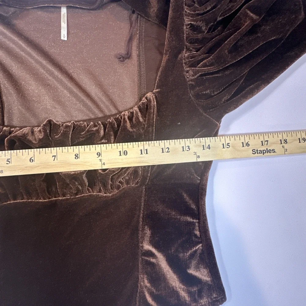 Free People Hold Me Up Cropped Velvet Top Womens‎ Small Cottagecore Romantic